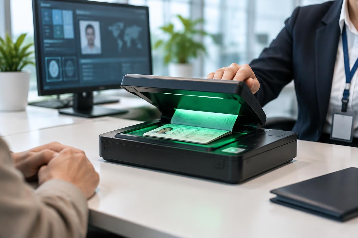 Identity document checked with a secure scanner